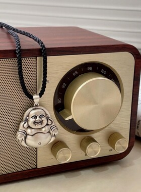 泰瑞银S925纯银弥勒佛项坠古法