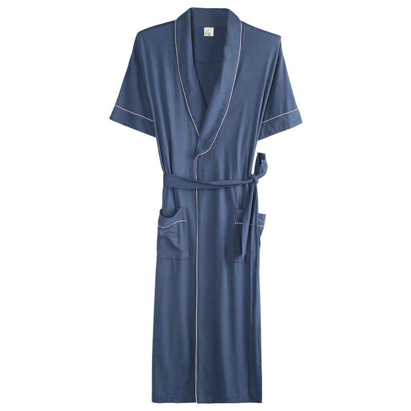 夏季莫代尔短袖日式中长款和服睡袍 轩靓睡袍/浴袍