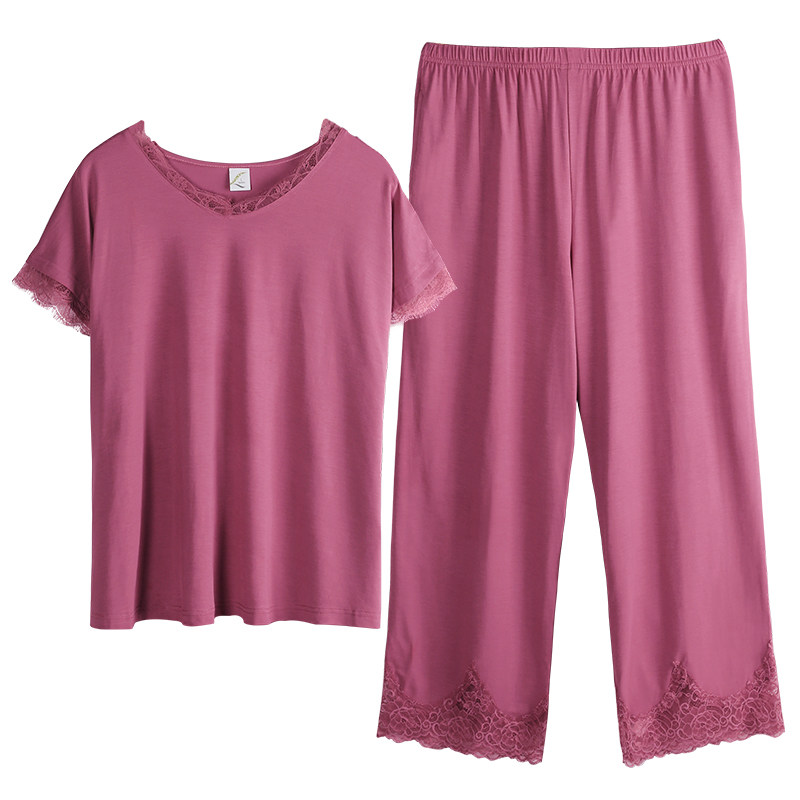 莫代尔情侣夏季短袖长裤男士睡衣 轩靓睡衣/家居服套装