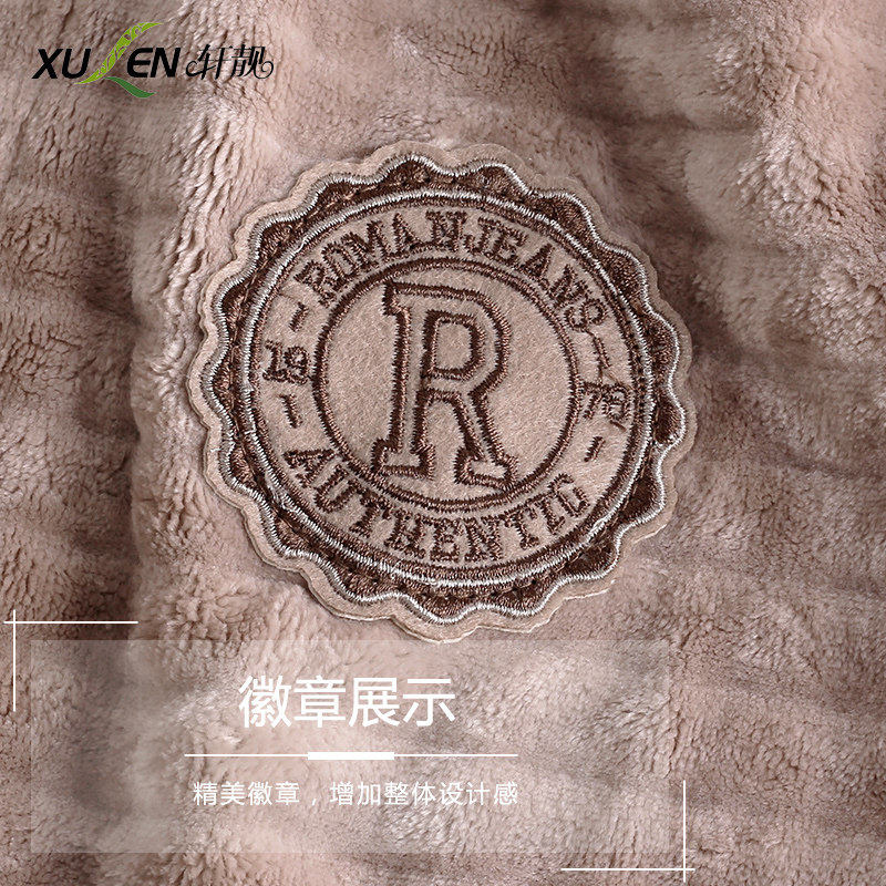 韩版冬珊瑚绒睡袍加厚加长款睡衣 轩靓睡袍/浴袍