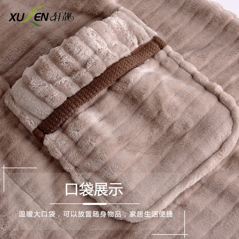 韩版冬珊瑚绒睡袍加厚加长款睡衣 轩靓睡袍/浴袍