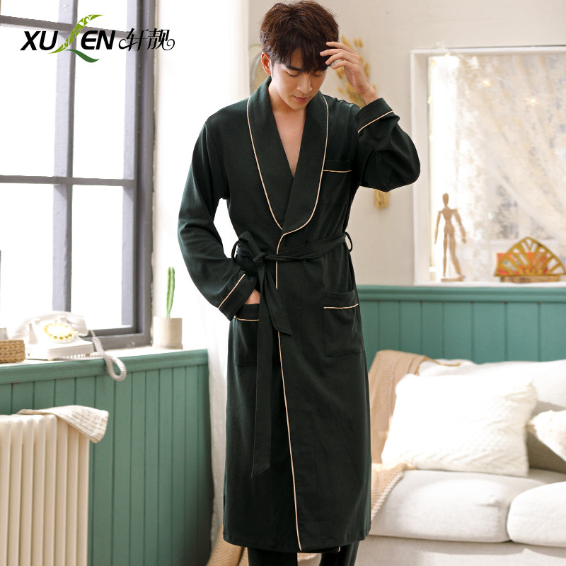 睡袍男春秋季纯棉 轩靓睡袍/浴袍