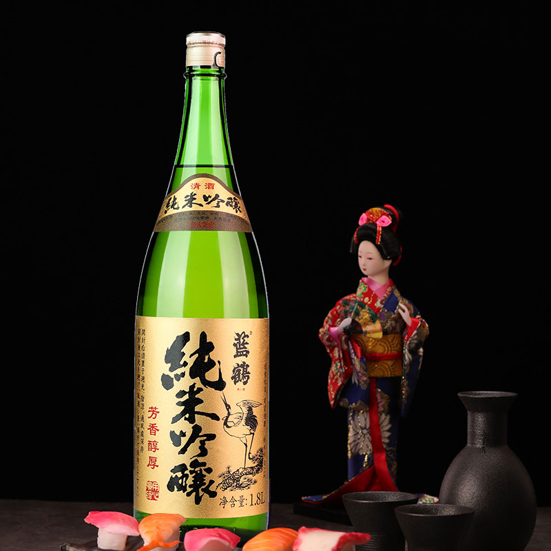 蓝鹤纯米吟酿清酒1.8L洋酒低度酒酿造酒日式清酒烧酒破损包赔