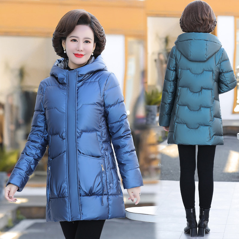 妈妈冬装外套羽绒棉服中长款 江诗琪中老年女装