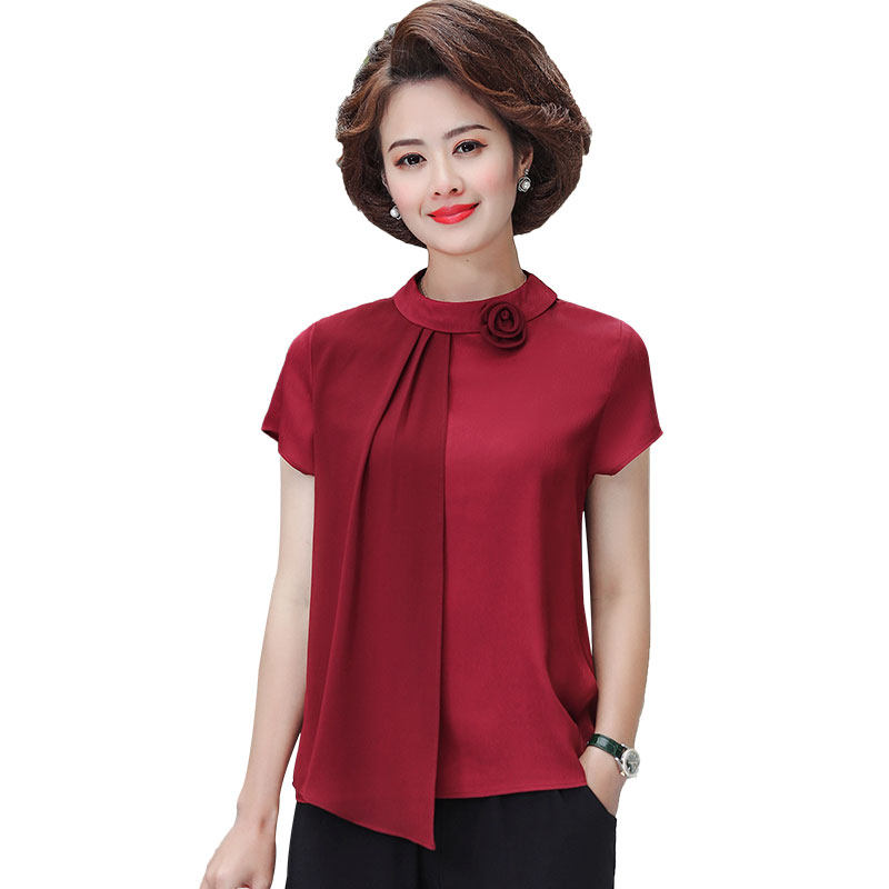 2021新款中年夏装洋气短袖t恤 江诗琪中老年女装