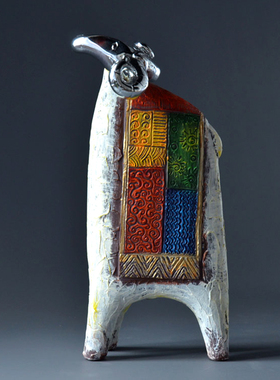 油画动物美式乡村风软装工艺品