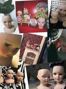 diy娃娃头库存艺术风古董陶瓷