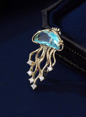 可爱海洋水母小胸针女日系精致别针防走光扣领口开衫胸花衣服配饰