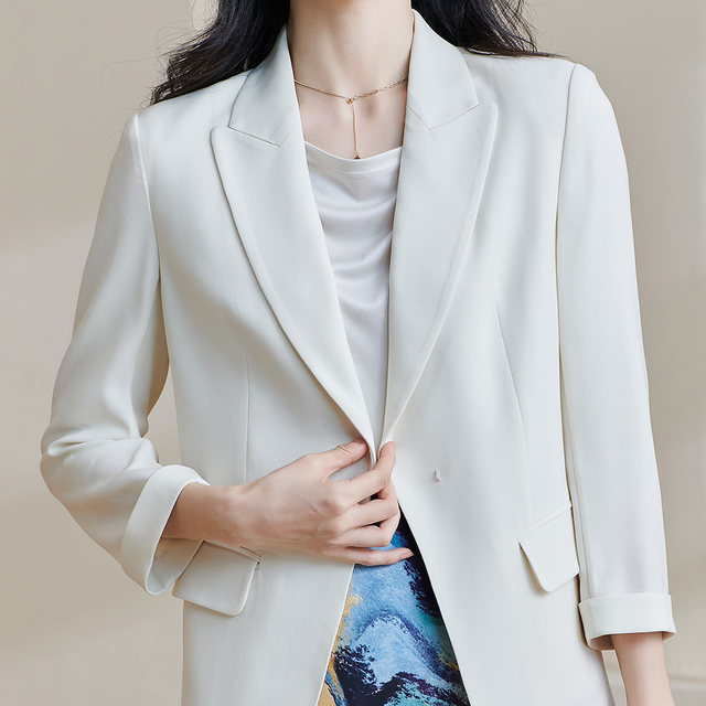 Acetate three-quarter sleeve blazer Mi Siyang jacket