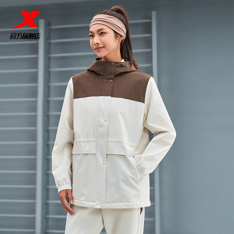 特步迎寒跃冬梭织厚外套女冬季新款运动休闲夹克风衣976428160109,淘宝优惠券,粉丝福利购,淘宝优惠卷