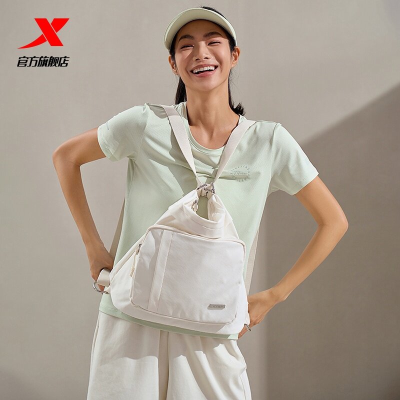 Xtep shoulder bag official authentic men and women same style backpack 2026 new sports couple white single room crossbody bag