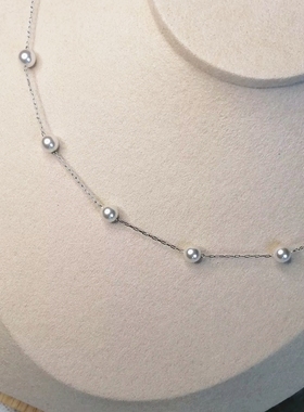 钛钢不掉色施家珍珠满天星项链