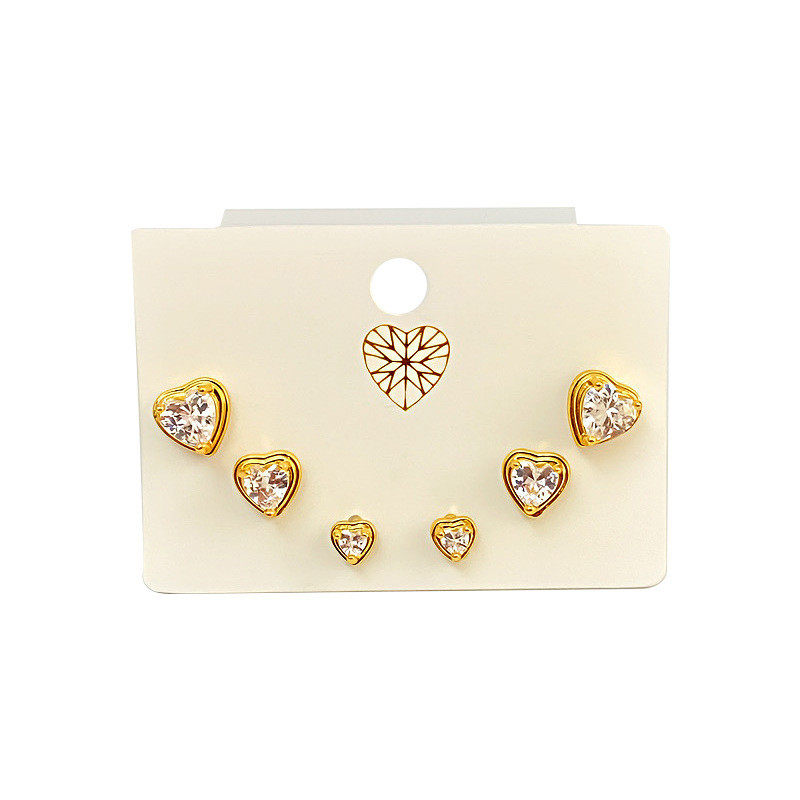 跨境真金电镀甜美简约锆石爱心耳环时尚气质OL通勤耳钉高级感耳饰,淘宝优惠券,粉丝福利购,淘宝优惠卷
