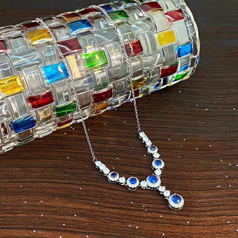 欧美时尚宫廷风奢华锆石长项链轻奢精致锁骨链女气质高级感项饰,淘宝优惠券,粉丝福利购,淘宝优惠卷