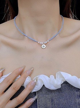 夏季时尚小众新中式锁骨链度假风