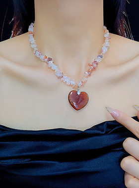 新款项链轻奢百搭高级感斑点石复