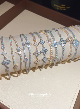 韩系简约风精致锆石花朵手链轻奢