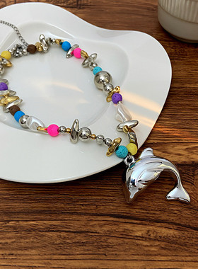 欧美跨境轻奢小众海豚锁骨链海洋