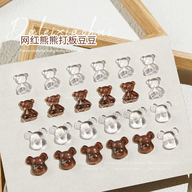 100 Cute Gummy Bear Pendant Gummy Bear Charms for DIY Jewelry Making - Resin Bears, 2.1*1.0cm