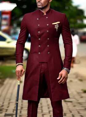 2022 Classic Dark Grey Men's Suit Slim Fit Wedding Suits For
