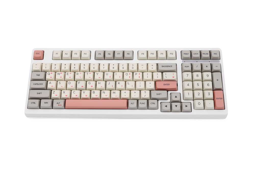 XDA V2 9009 Beige Grey Dye Sub Keycap Set thick PBT for keyb - 图1