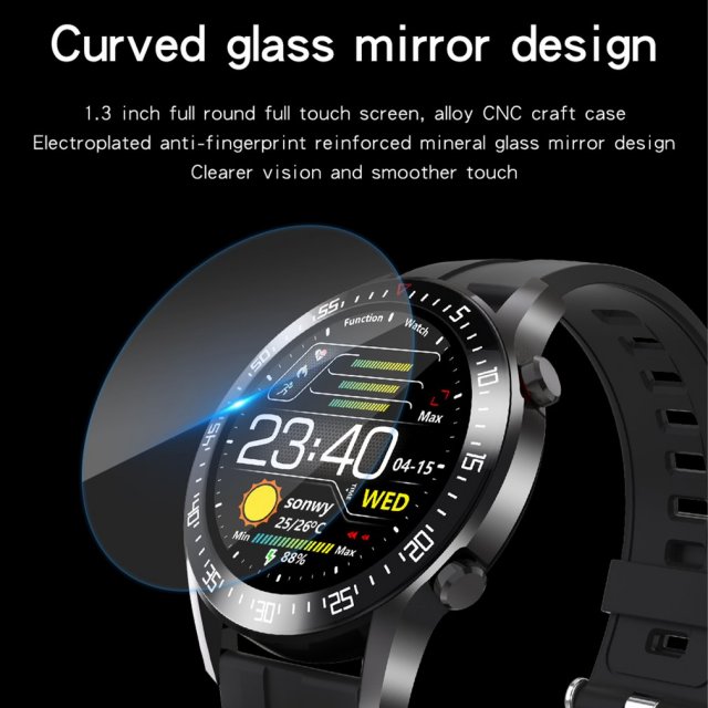 C2 Smart Watch Round Dial Men Smartwatch Full Touch Screen H-图0