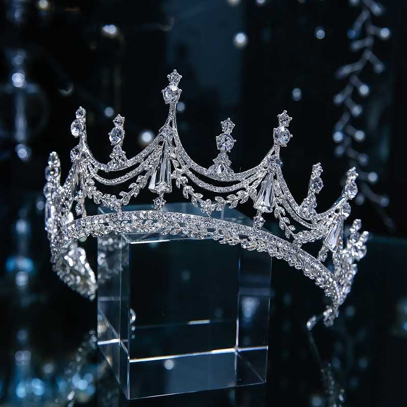 Baroque Luxury Geometrc Crystal Brdal Taras Crown Bg Rh - 图2