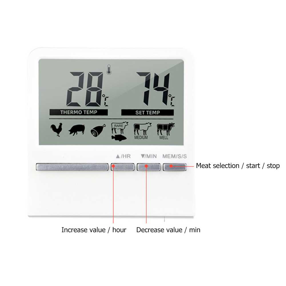 Pro Brbecue Cooking Timer Food Probe lrm Timer BBQ Met