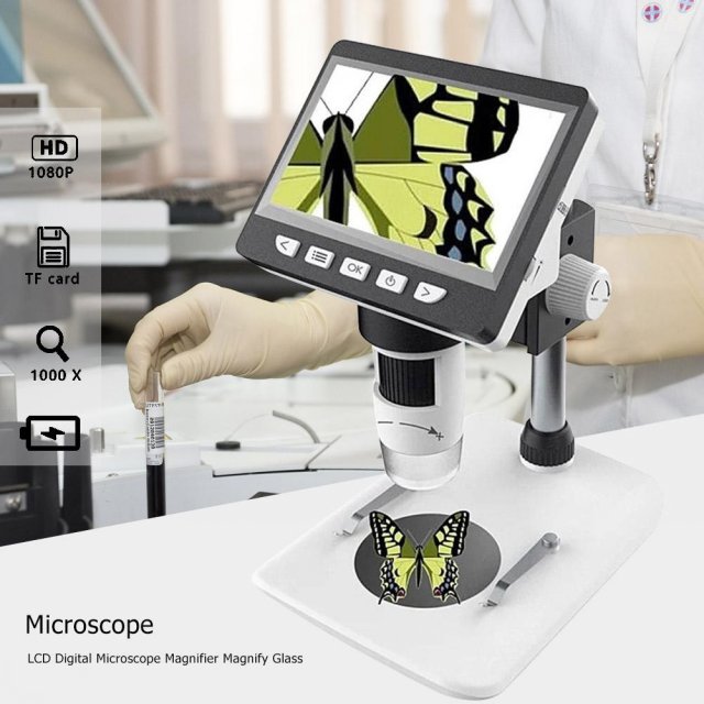 1000X 4.3 Inch Digital Microscope HD 1080P Electronic Deskto-图1