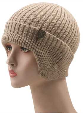 Simple winter earmuff cap men's outdoor knitted hat women's
