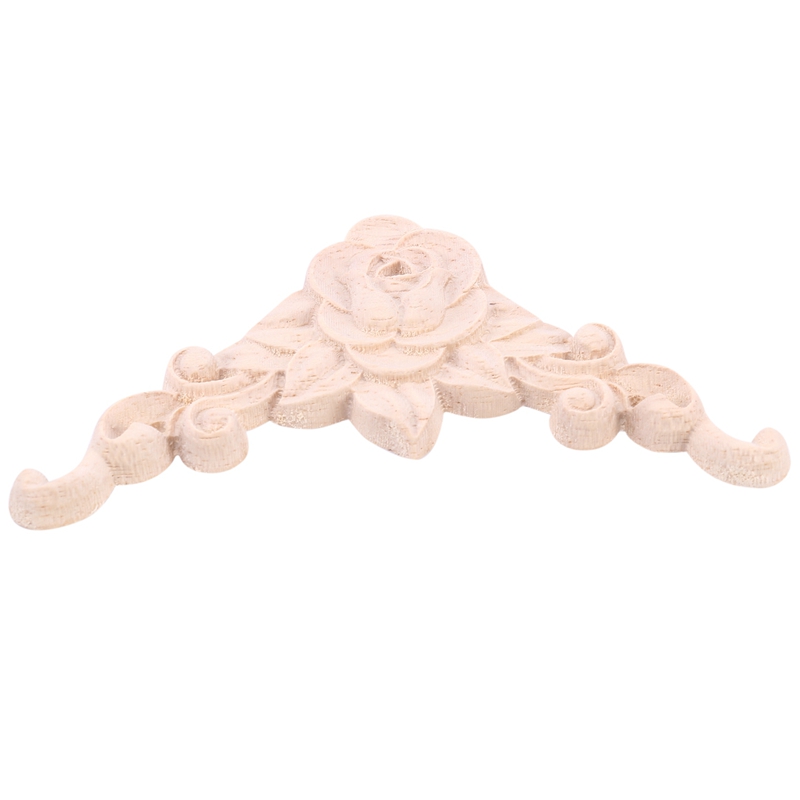 10PCS Floral Wood Carved Decal Corner Applique Decorate Fram-图2