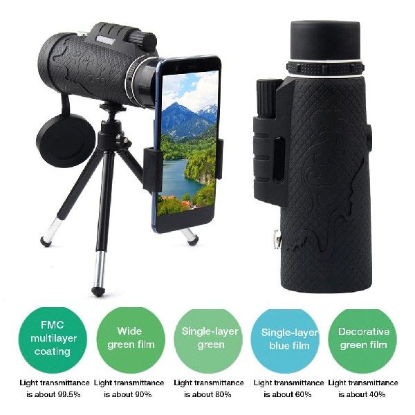 50x60 High Power Monocular With Smartphone Holder HD BAK4 - 图2