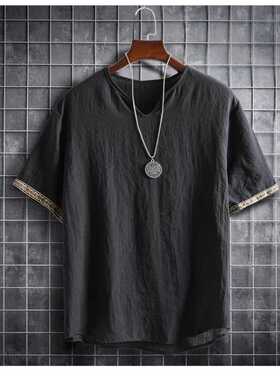 M-5XL Plus Size Summer Men's Shirts Plain Cor Korean Fashi