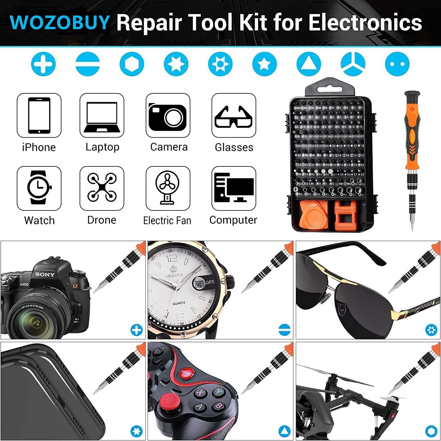 140/135/122 in 1 Screwdriver Set Magnetic Screwdriver Bits R - 图1