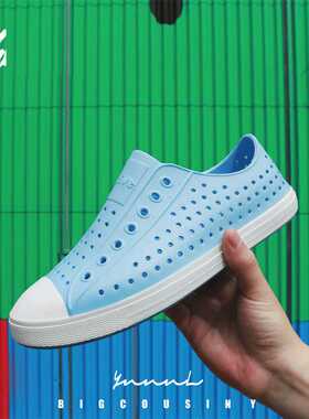 HKXN 2022 Summer Men's Fashion Hole Sandals Lightweight Soft