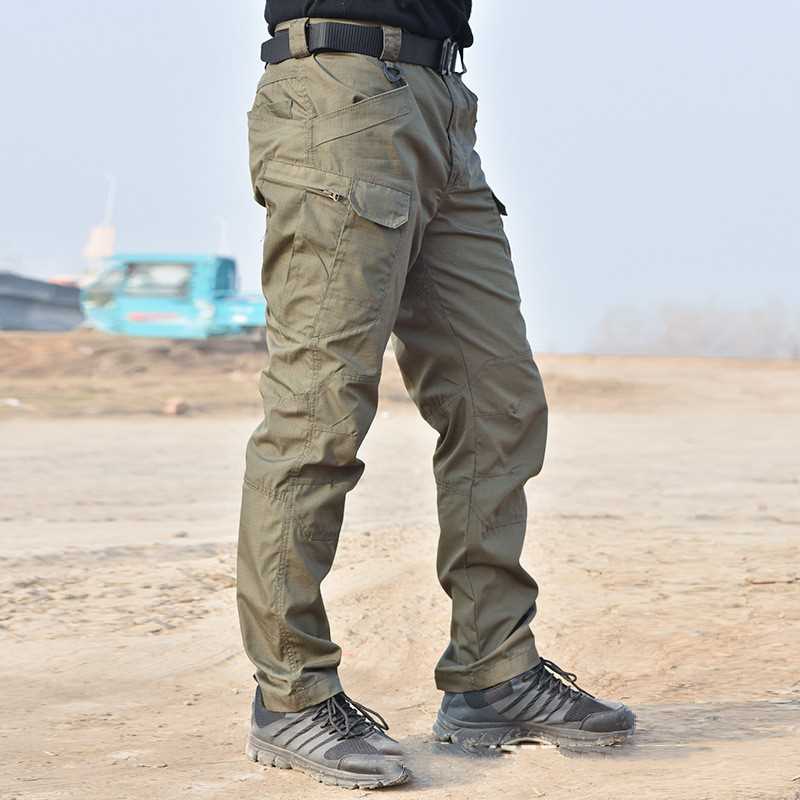 Mens Camouflage Cargo Pants Elastc Multple Pocket Mltary-图1