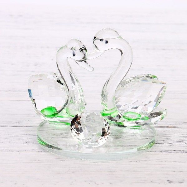 Crystal Swan Wedding Decor Ornament Paperweight Figurine-图3