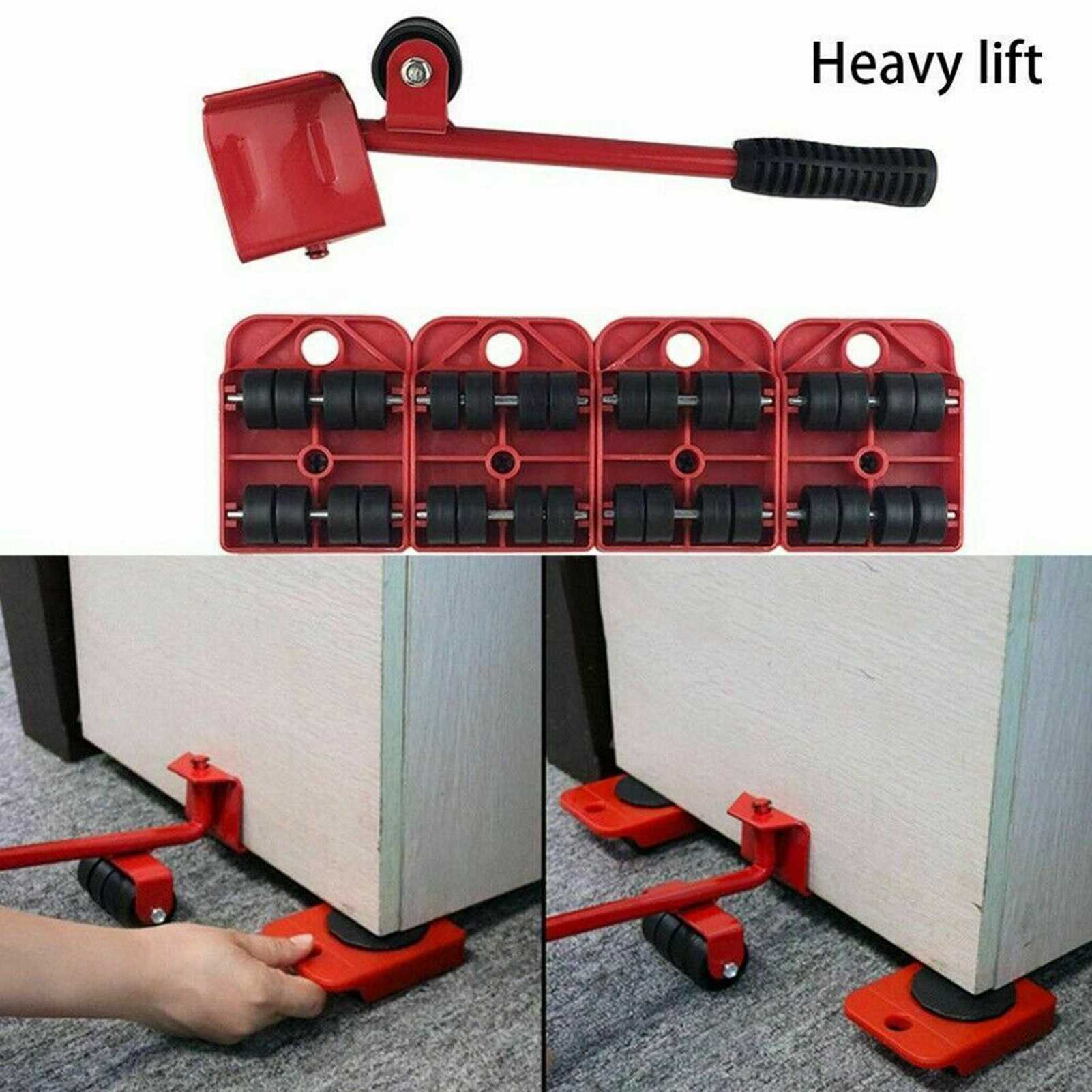 5PCS Heavy Type Furniture Moving System Lifter Tool 4 Slide - 图0