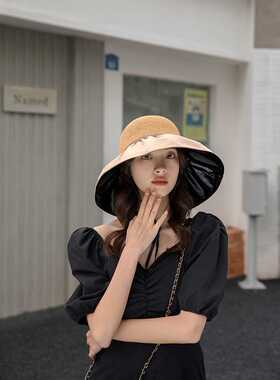 Black glue Bucket hat women's hats cap sun hats beach hat lu
