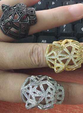 Zlxgirl jewelry Gold leopard shape animal rings for men's we