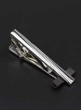 Men	s Metal Tie Clip Bright Chrome Stainless Steel Je