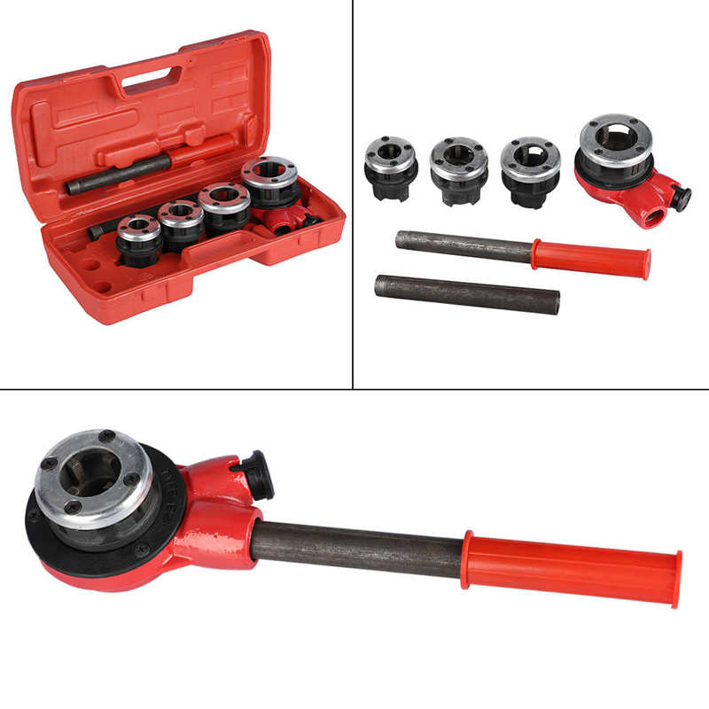 Threader Tool Kit 4 Dies Manual Plumber Pipe Threading Kit 1 - 图3