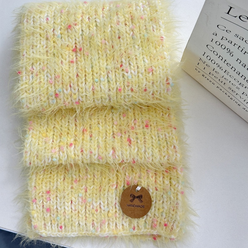 灰羽渐变手工diy自制长绒毛手混线围巾编织diy手工棒针送男友女友 - 图2