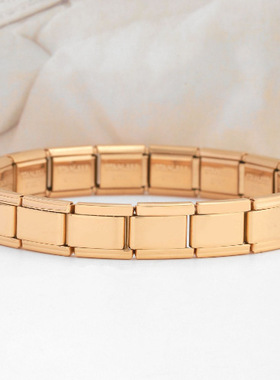 钛钢真空整条弹力手链弹力拼接基础表带链Italian Charm Bracelet