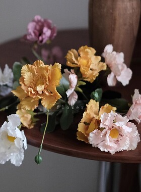 muzhi仿真雏菊花束客厅插花
