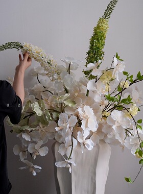 高级感逼真高枝蝴蝶兰万代兰仿真花假花客厅餐桌插花花束家居装饰