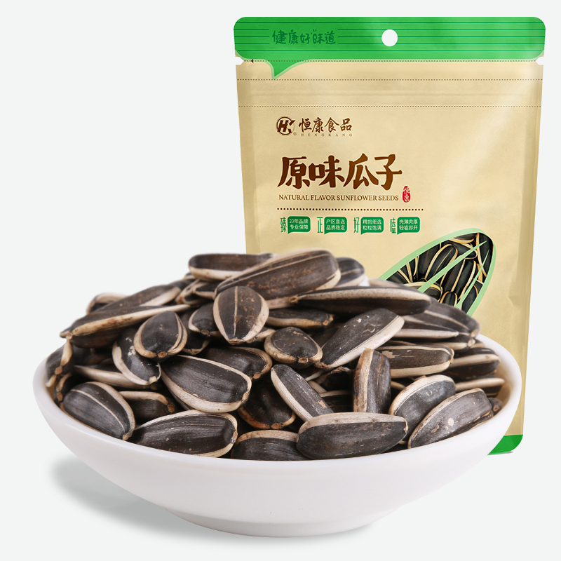 恒康食品 原味葵瓜子400g袋装 炒熟黑瓜子葵花籽休闲零食坚果炒货 - 图3