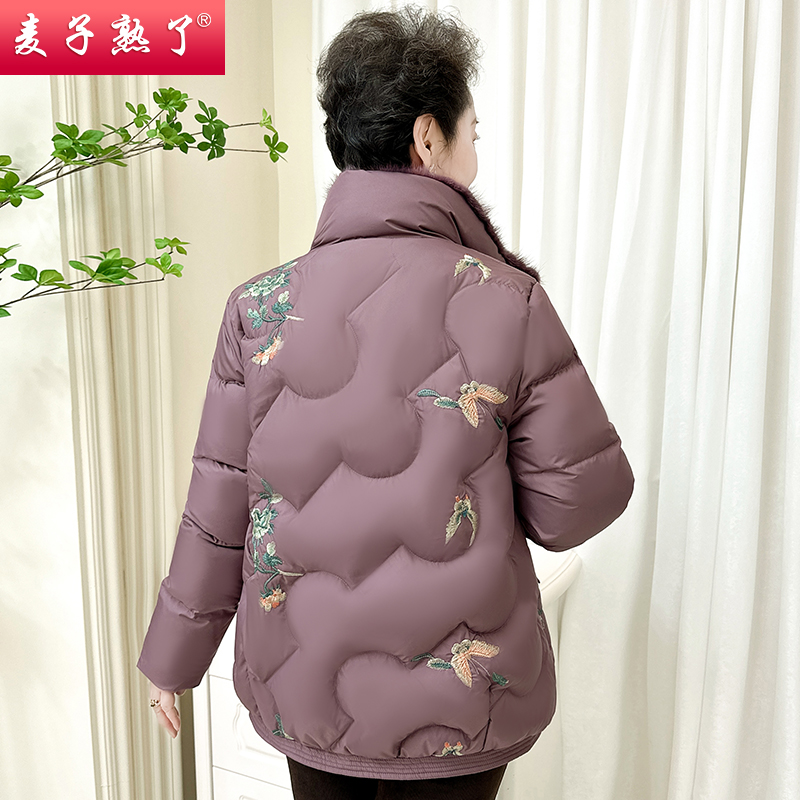 妈妈本命年新款洋气加厚女装羽绒服 麦子熟了中老年女装