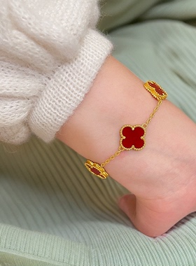 四叶草纯银手链女2025年新款