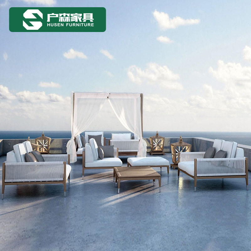 北欧柚木别墅休闲户外小沙发组合藤制编室外花园田庭院样板房家具,淘宝优惠券,粉丝福利购,淘宝优惠卷